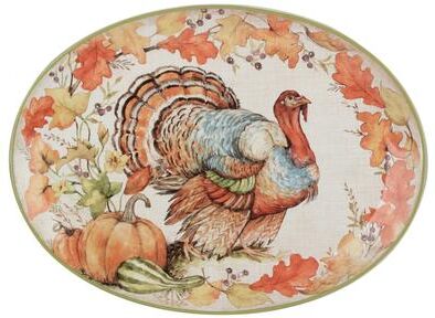 "Certified International Autumn Breeze Oval Turkey Platter, 16"" X 12"" - 16"" x 12"" x 1.25"""