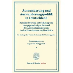 Auswanderung und Auswanderungspolitik in Deutschland., Fachbücher