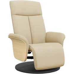 vidaXL Relaxsessel mit Fußteil Creme Stoff