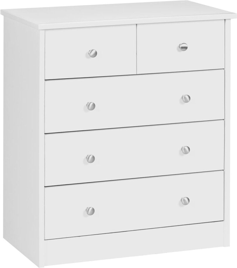 FineBuy Buffet à 5 tiroirs en aggloméré, blanc Blanc 60x70x35cm