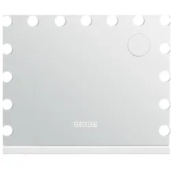 COSTWAY Hollywood Spiegel mit Beleuchtung, 10x Vergrößerung, Make-up Spiegel mit 15 dimmbaren LED-Lichtern