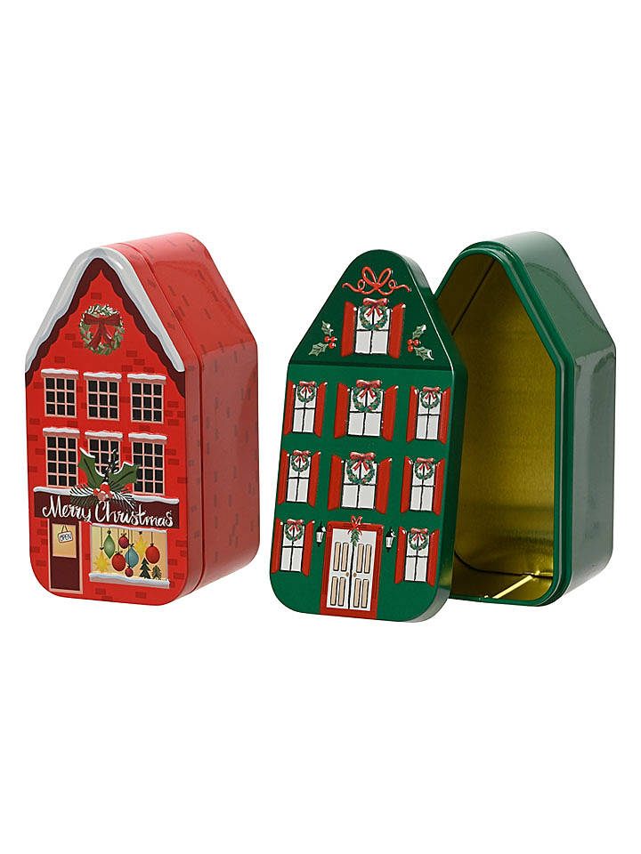 Kaeming 2er-Set: Metalldosen in Rot/ Grün - (B)6,2 x (H)12,4 x (T)6 cm - onesize