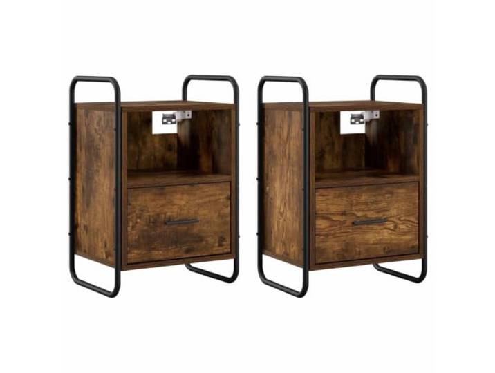 vidaXL Hängender Nachttisch 2 stk. Räuchereiche 40 x 30 x 60 cm Bietet viel Platz für Essentials, Schlanke, klare Linien mit minimaler Ornamentik, Spart Platz und sorgt für ein schlankes