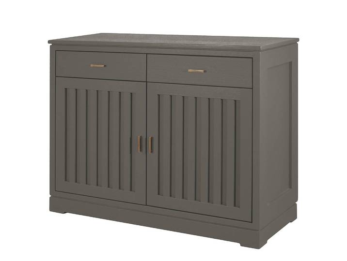 Commode cannelée 111 x 87 x 46cm Gris/Gris