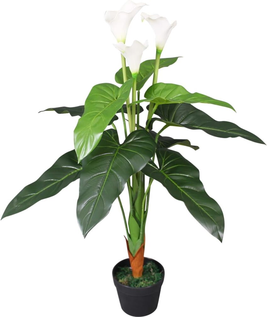 vidaXL Plante artificielle avec pot Lis Calla 85 cm Blanc