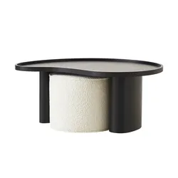 Höffner Selection Couchtisch mit Hocker  Aditi , schwarz , Maße (cm): B: 76,2 H: 42