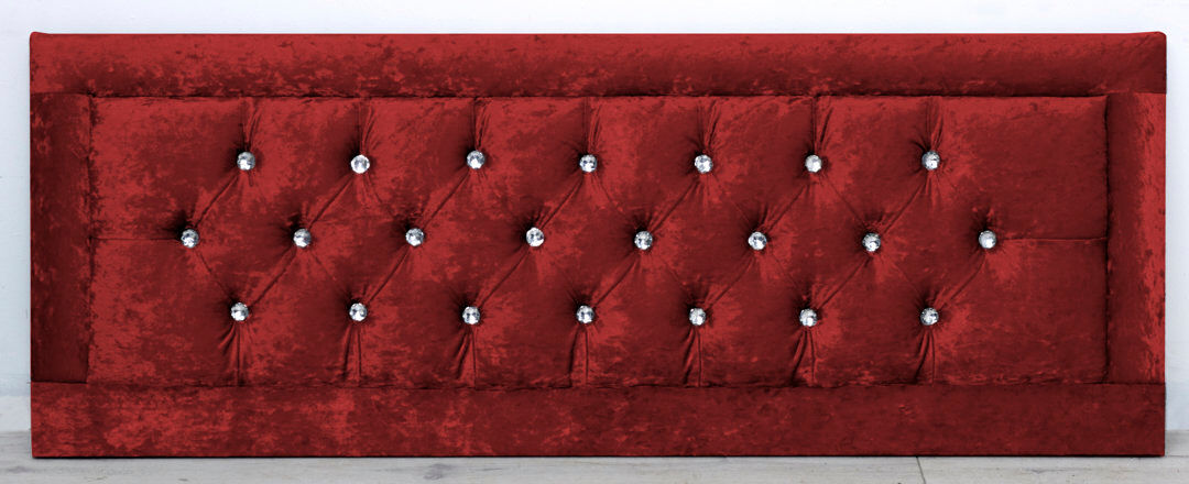 Mercer41 Tabor Upholstered Velvet Headboard Red Single (3')