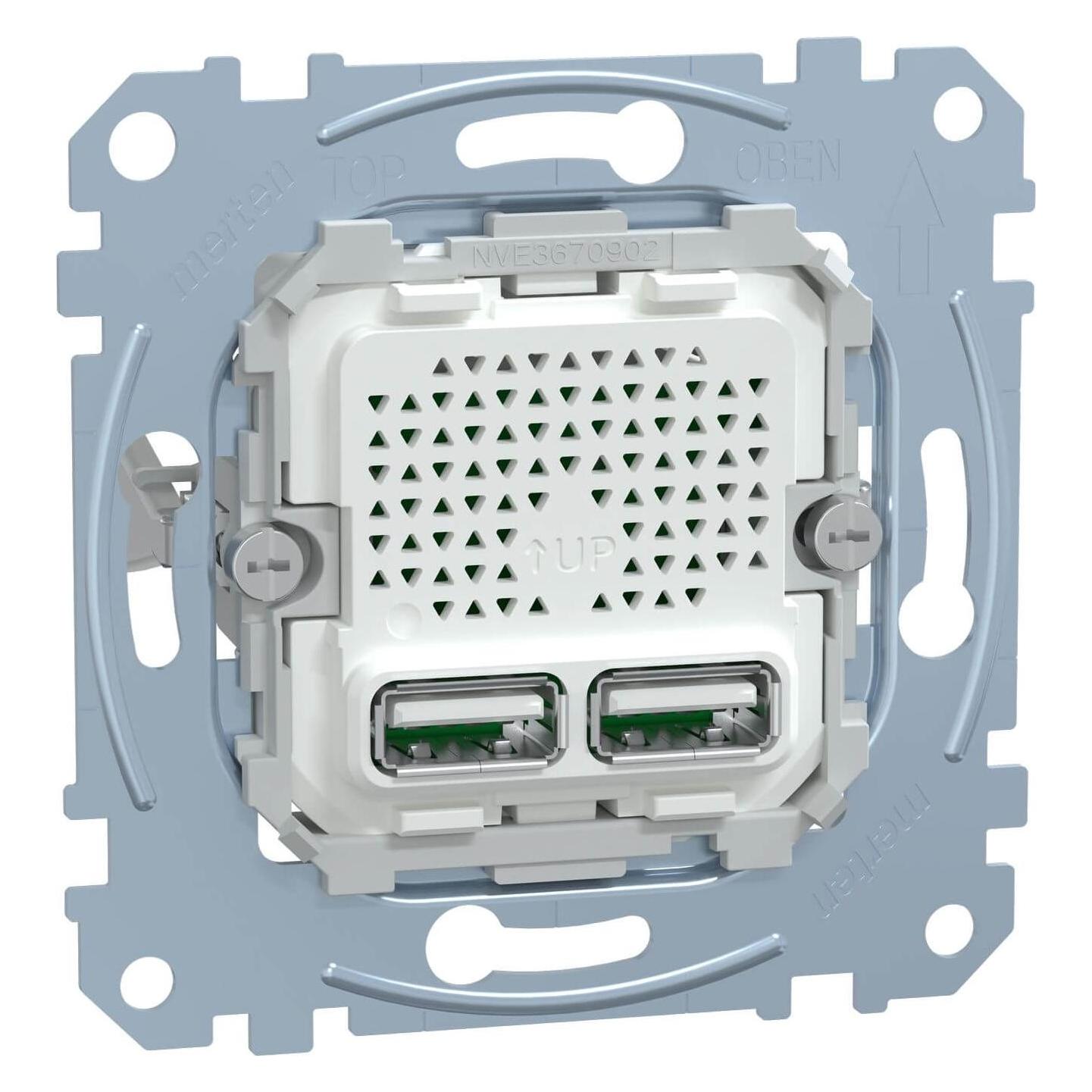 Merten EL ME 43660100 - System M USB Anschluss 2-fach - Netzteil - USB - Grau (MEG4366-0100)