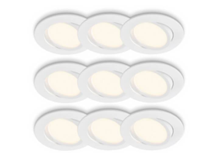BRILONER Spots LED encastrables disponibles en différentes couleurs et finitions. (Lot de 9, blanc)