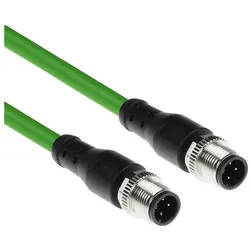 ACT Industrial 3.00 meters Sensor cable M12D 4-pin male to M12D 4-pin male, Superflex Xtreme TPE cable, Elektronikkabel + Stecker, Schwarz