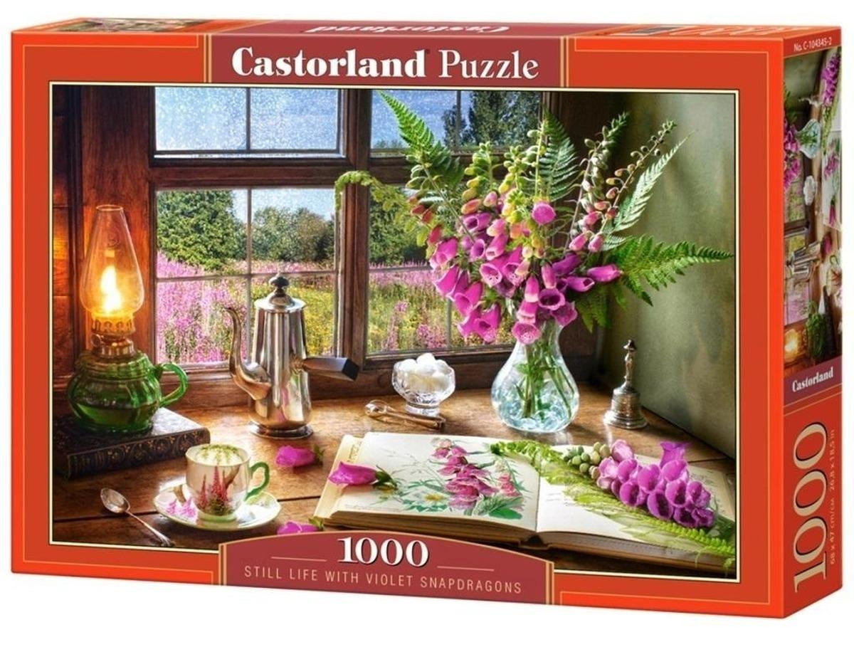 Castorland Puzzel Stilleven met paarse zonnebloemen 1000 stukjes