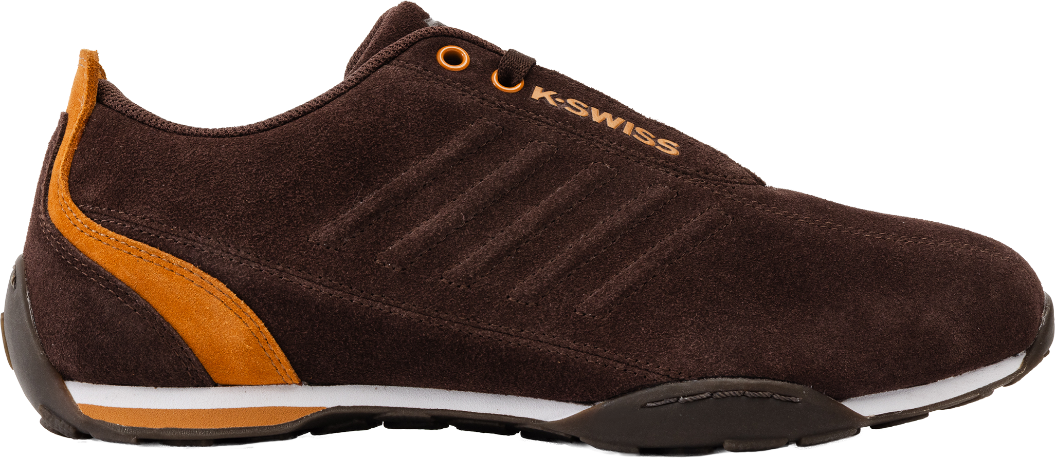 Sneaker K-SWISS "Arvee 2.0 SDE", Herren, Gr. 43, braun (shopping bag, gold flake, gum), Leder, Schuhe Sneaker