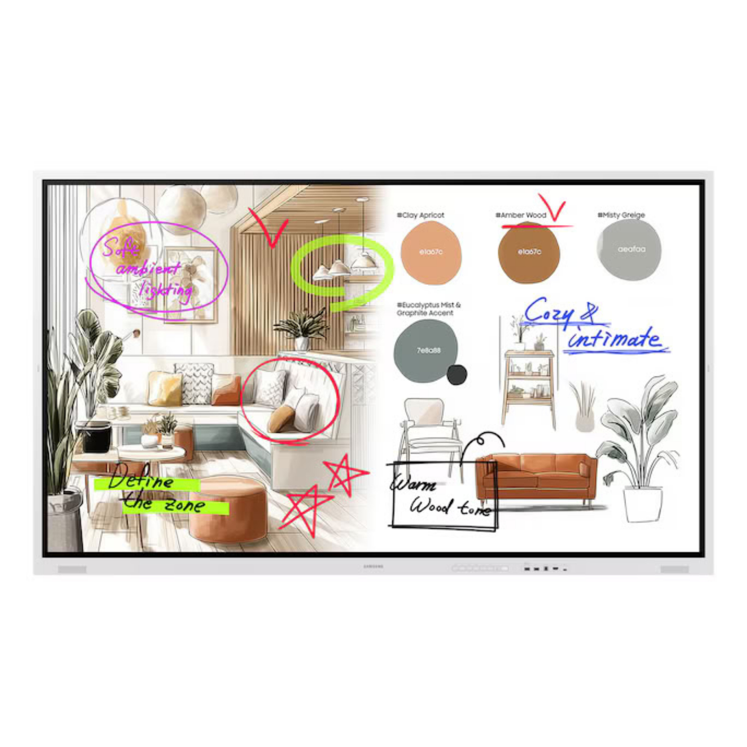 Samsung Flip WM85FX 85" UHD Touch LH85WMFWLGCXEN 12/7 Businessdisplay 85 Zoll UHD-Display mit Touchfunktion