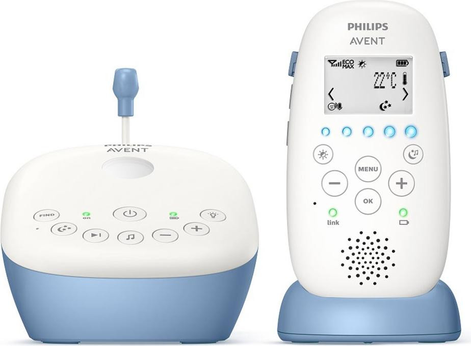 Philips AVENT SCD735/52 Babyfoon DECT Kindermonitor Blauw Wit