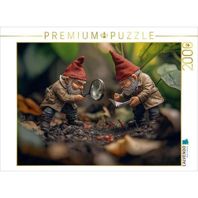 CALVENDO Puzzle Die Detektiv-Gartenzwerge auf Spurensuche | 2000 Teile Lege-Größe 90x67cm Foto-Puzzle für glückliche Stunden