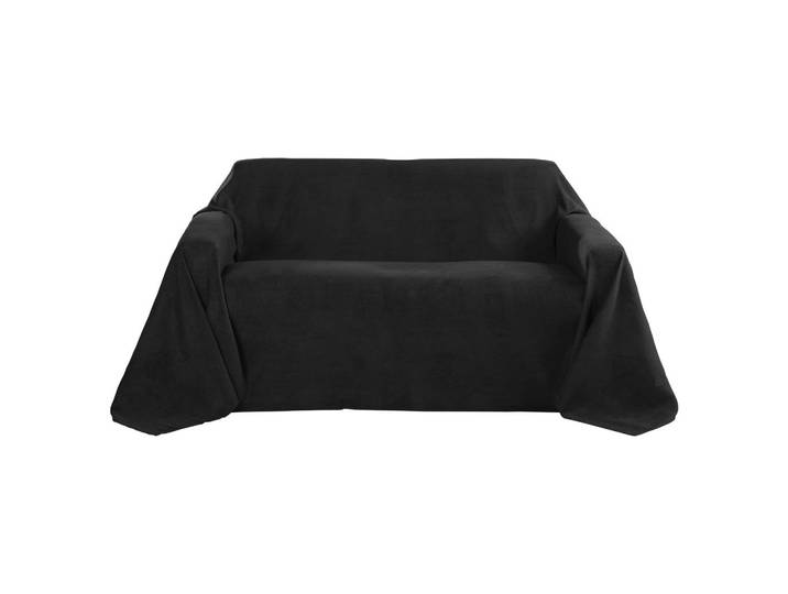 TAGESDECKE Romantica Wildleder Optik 210/280 cm Schwarz