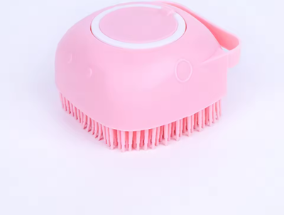 Perfect Picks Market PawSpa Silicone Pet Bath Brush & Shampoo Dispenser For Dogs And Cats pink