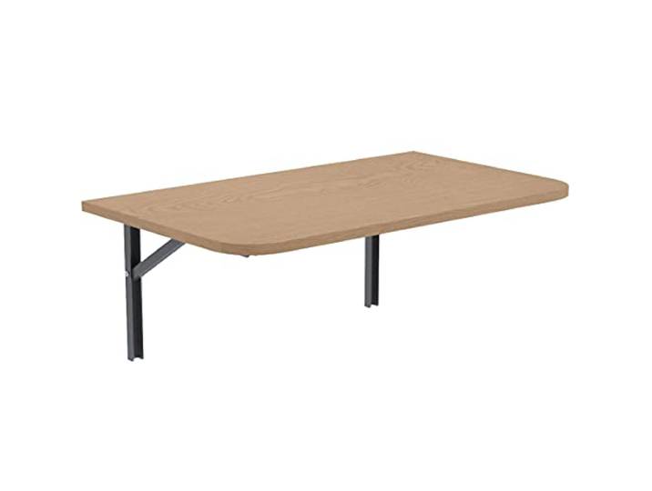 AKKE Klapptisch Wandklapptisch Esstisch - Klappbar Faltbar Platzsparend - Abgerundete Ecken - 80cm x 60cm - Heller Eichenholz