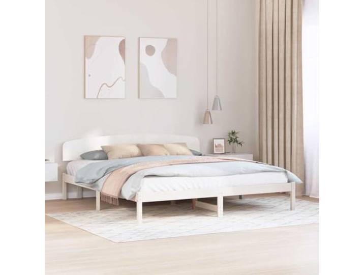 YUTAASU Bettrahmen mit Kopfteil Weiß 200 x 200 cm Massives Kiefernholz Robuste Konstruktion, Fester Lattenrost, Einfache Montage, Leichte Reinigung