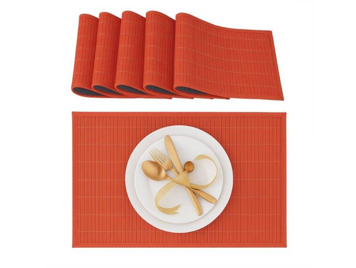 Relaxdays 12 teiliges Tischset rot