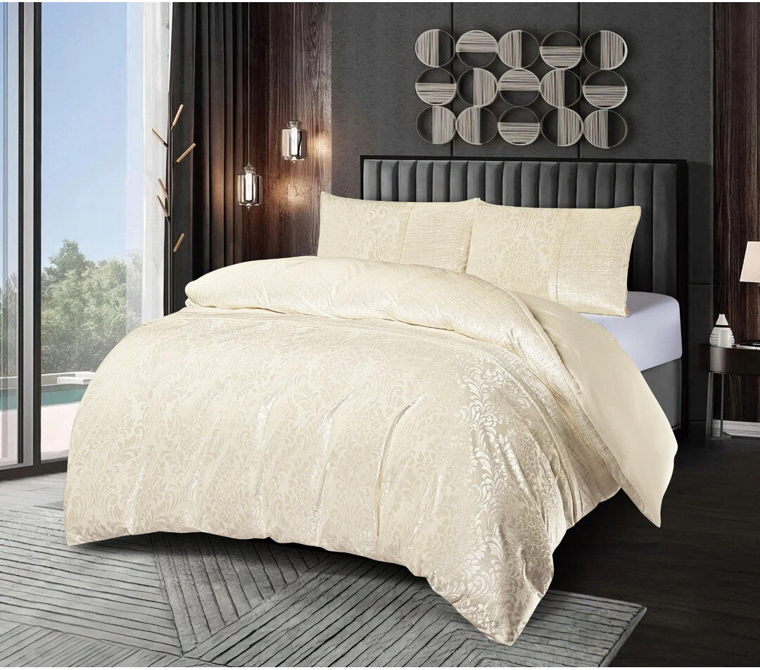 ZASH LONDON Duvet Cover Cream Double Duvet Cover + 2 Pillowcase