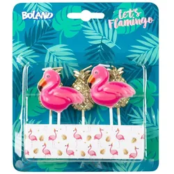 5 Kerzen Flamingo / Ananas auf Picker