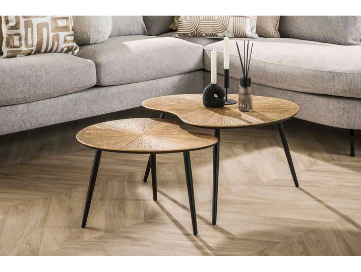 Couchtisch Tavino - 2er Set in Nierenform in der Farbe Antikbronze - Antikbronze - Luxusbetten24