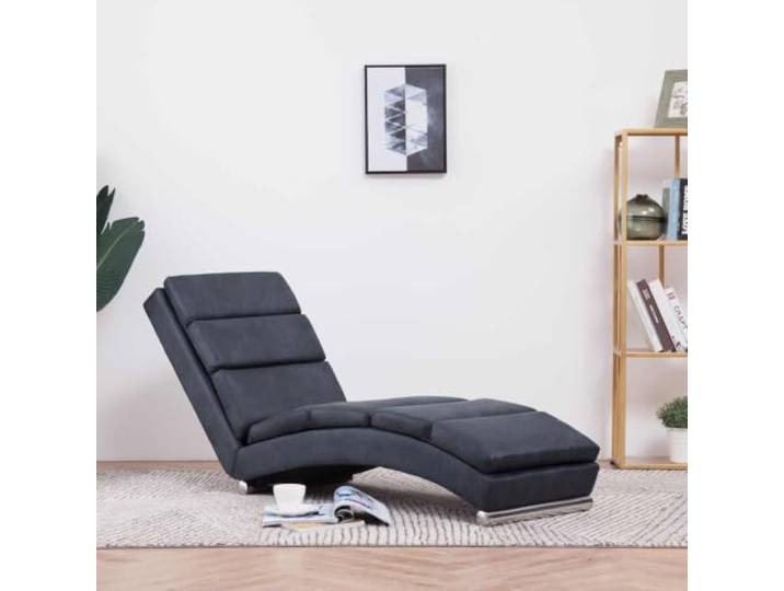 ZXQVLMRS Chaiselongue Wildleder-Optik, Relaxliege Grau, 155x51x71 cm Ergonomisches Design, Gepolsterte Liegefläche, Edelstahlbeine, Robuster Rahmen