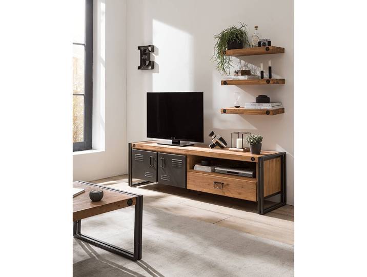 Étagère murale Acacia massif brossé et verni Marron/Acacia 60cm
