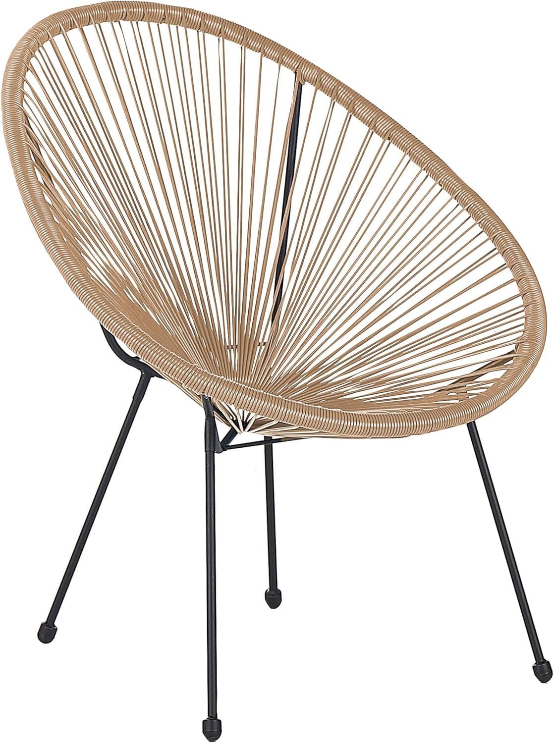 Mexikanischer Gartenstuhl in Beige/Natur - Rattanstuhl Acapulco II