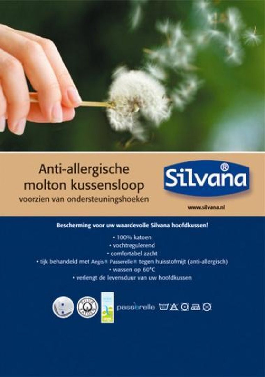 Anti-allergische molton kussensloop 60x60 cm
