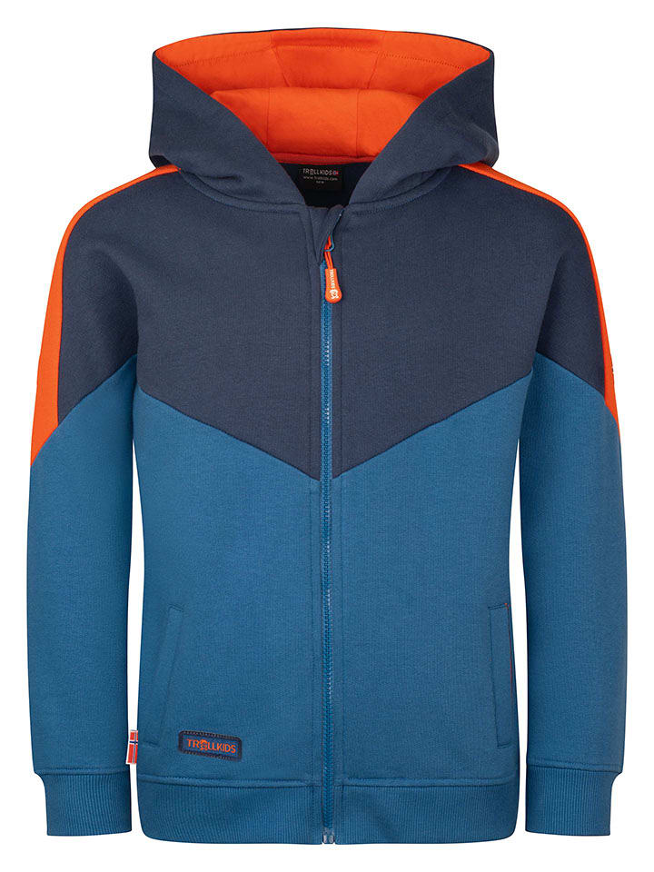 Trollkids Sweatjacke "Flekkefjord" in Blau - 176