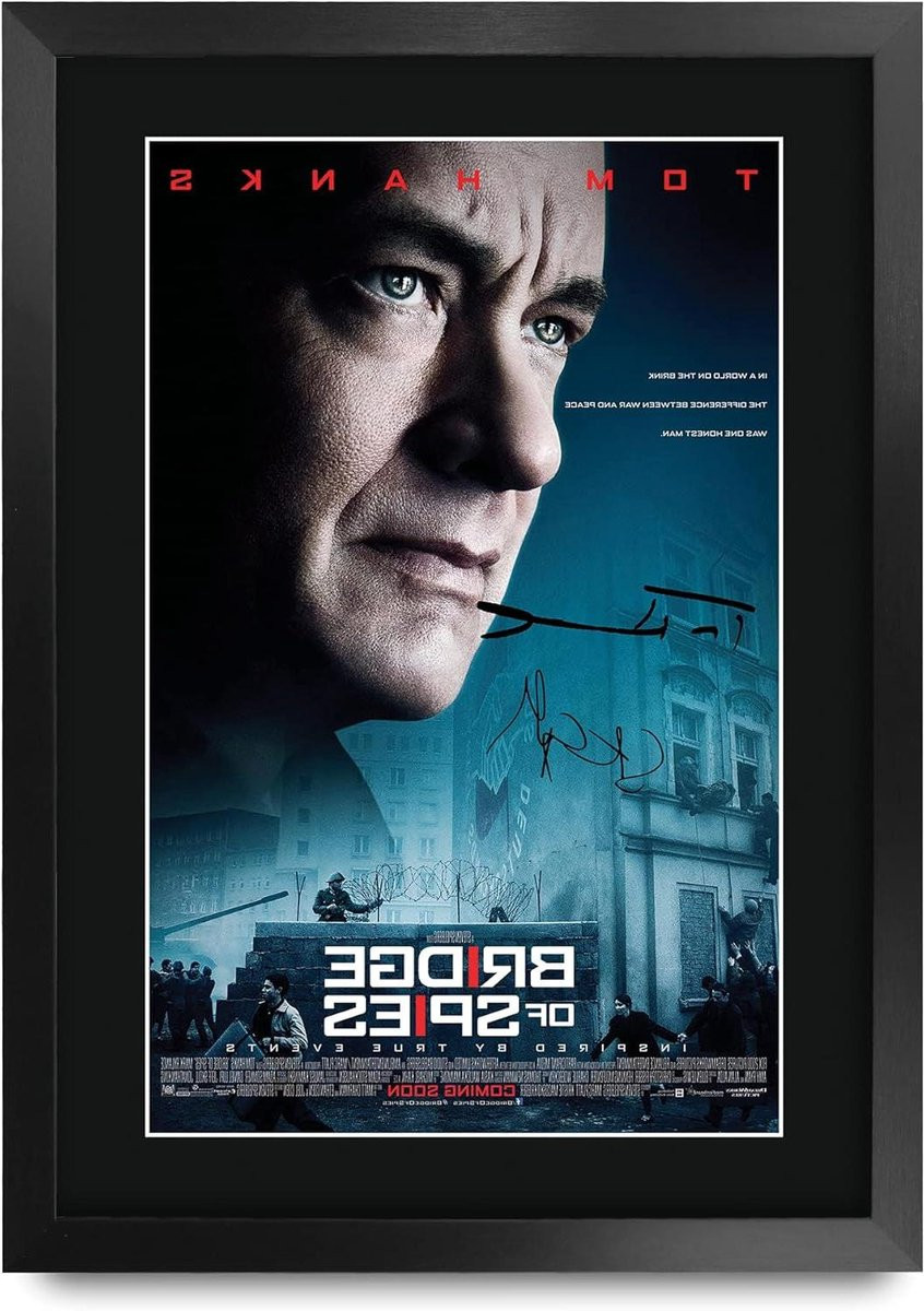 Ingelijste Film Poster Print met Handtekening Replica Wanddecoratie A3 - Zwart