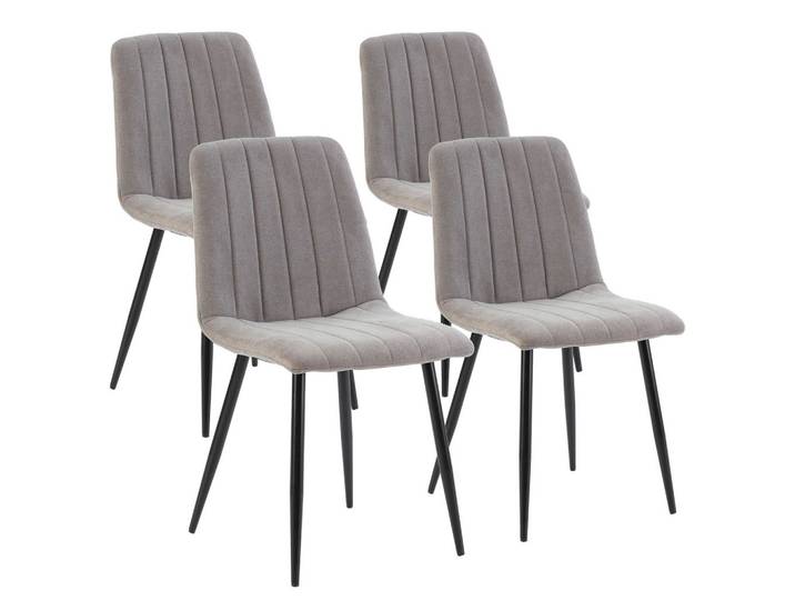 STUHL 4er-Set Sagi grauem Stoff
