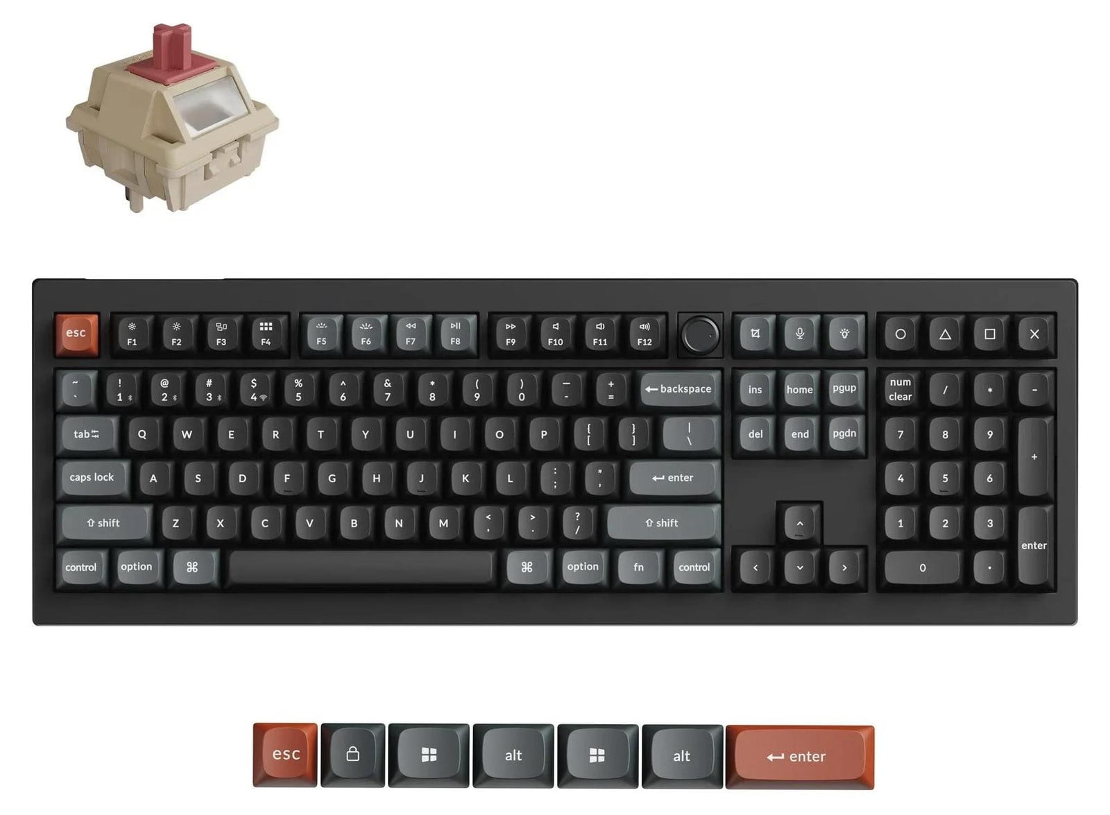 Keychron V6 Ultra 8K Mechanisch Toetsenbord met Kabel, Bluetooth en RGB LED-verlichting, QWERTY, Zwart