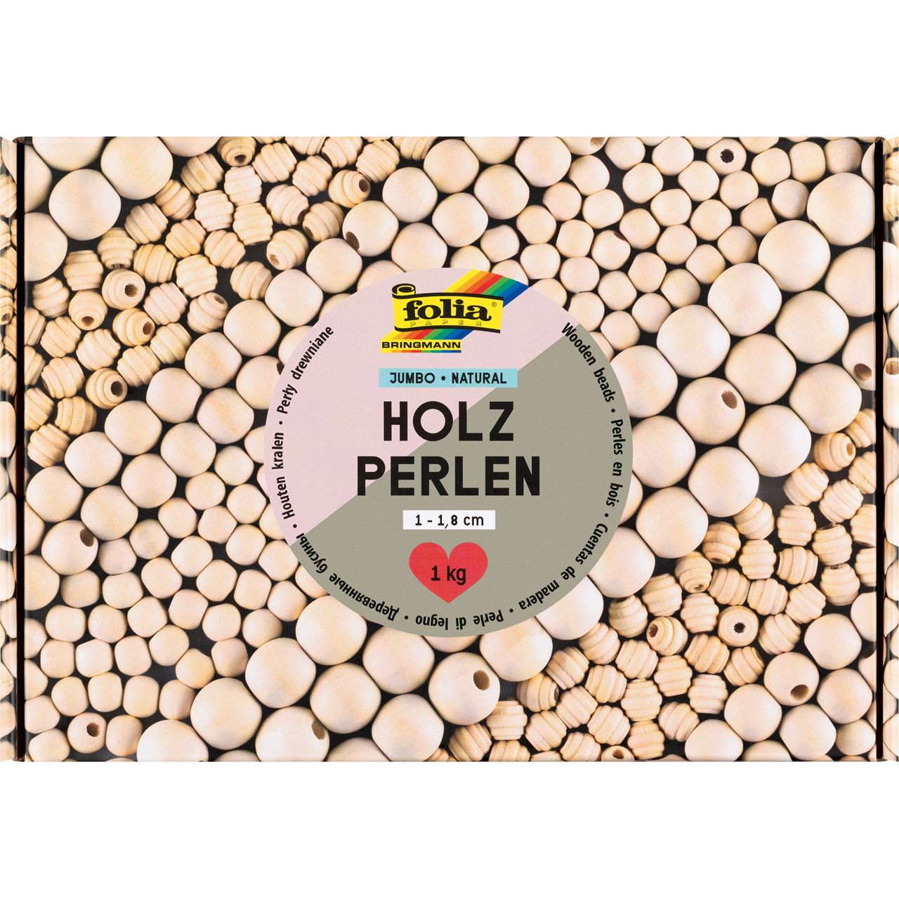 folia Holzperlen NATURAL naturbraun 2.200 St.