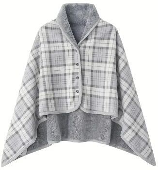 Inspire Essentials Wearable Blanket Shawl Soft Flannel Cozy Blanket Cloak For Home And Office c