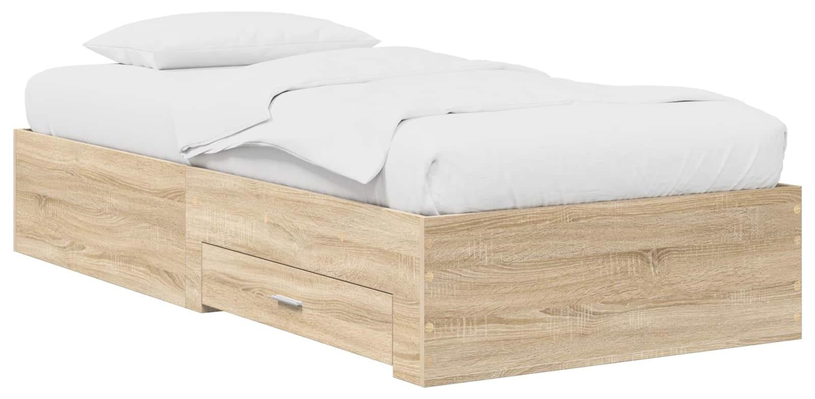 vidaXL Bedframe met lades, Sonoma-eikenfineer, Houtvezel