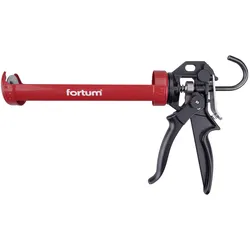 Fortum, Kartuschenpistole + Fettpresse, Manuelle Klebe- und Silikonpistole mit Reversierfunktion und Dosierschalter, 225/300 ml Kartuschen (Kartuschenpistole)