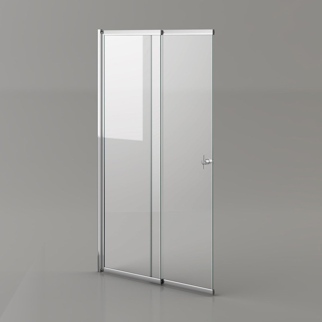 iBathUK Sliding Bath Shower Glass Extending Screen Reversible Door Panel Chrome 140mm H