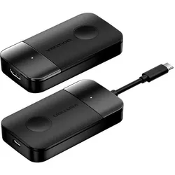 Vention Wireless Transmitter and Receiver USB-C to HDMI 0.15 (Black) (50 m), Wireless Transmitter, Schwarz