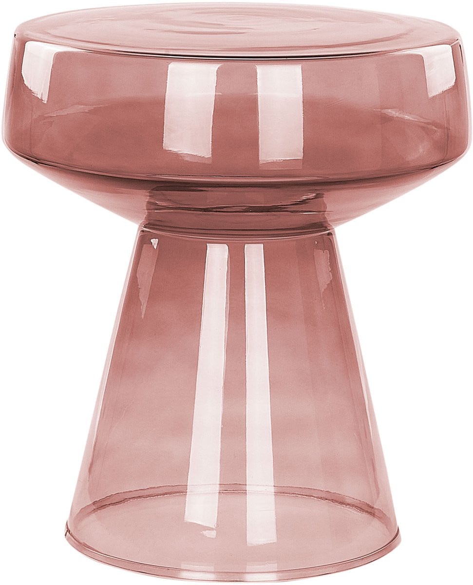 Beliani Laguna Bijzettafel - Rood - Ovaal Glas