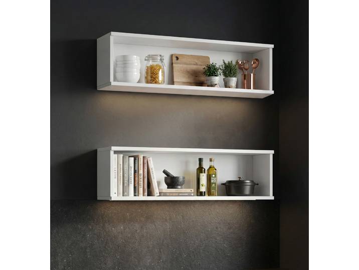 Wandregal HOME AFFAIRE Meliss , weiss (weiß), B:80cm H:23cm T:21cm, Massivholz, Regale, Wandregal, aus nordischer Kiefer gefertigt, Breite 80 cm, 2-tlg