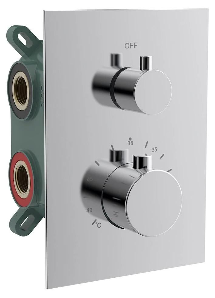 Sapho KIMURA Inbouwthermostaatdouche met inbouwdoos, 2-weg, chroom