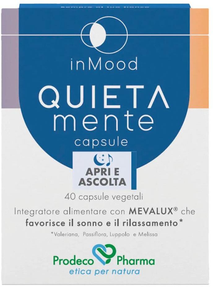 PRODECO PHARMA Srl Prodeco Pharma - inMood QUIETAmente, Integratore Benessere Psicologico, 40 capsule, Rilassamento, Stress, Sonno