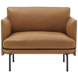 Muuto Outline Chair, refine leder cognac / schwarz