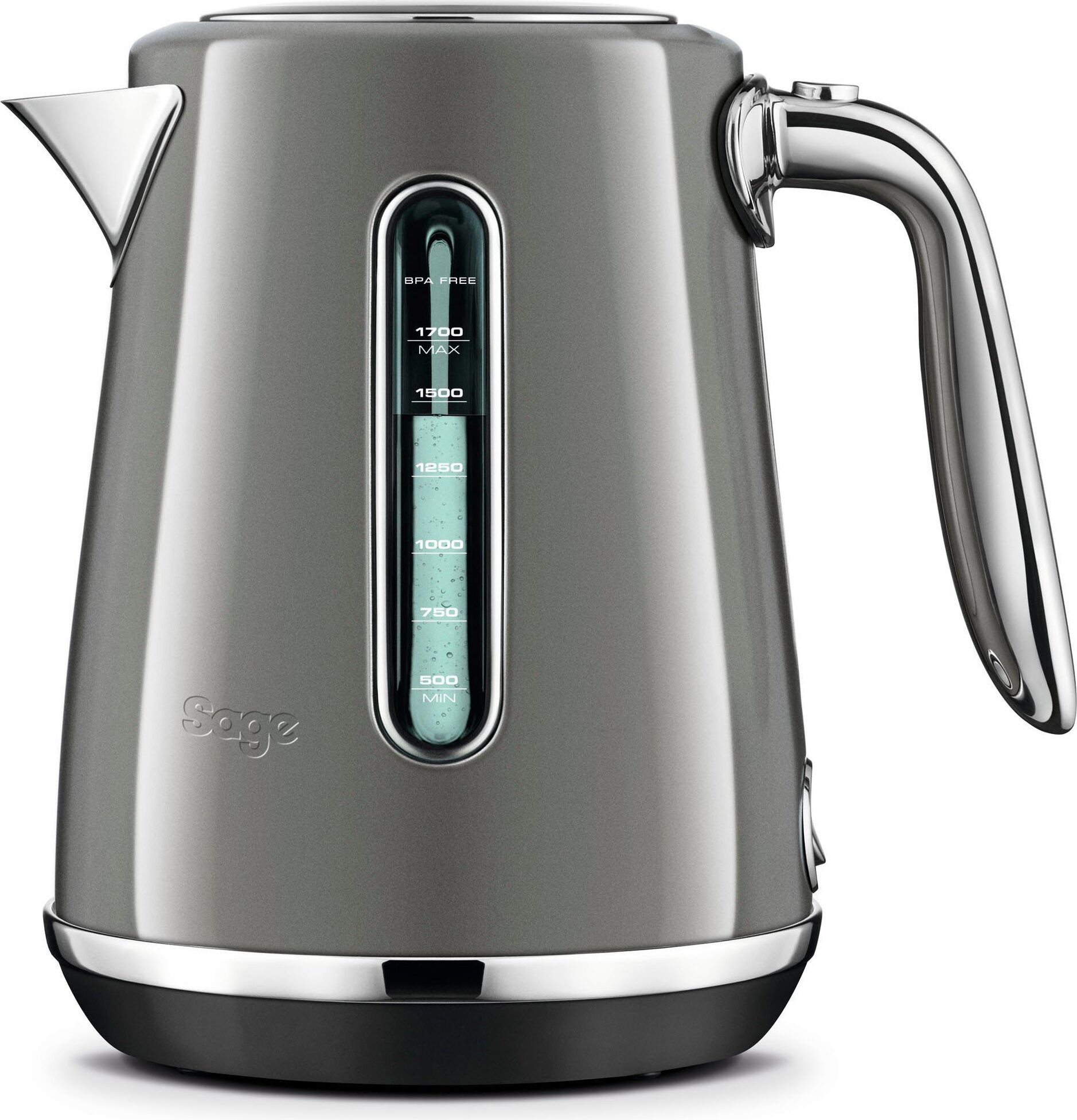 Sage the Soft Top Luxe, 1,7 l, 2400 W, Grau, Edelstahl, Wasserstandsanzeige, Drahtlos