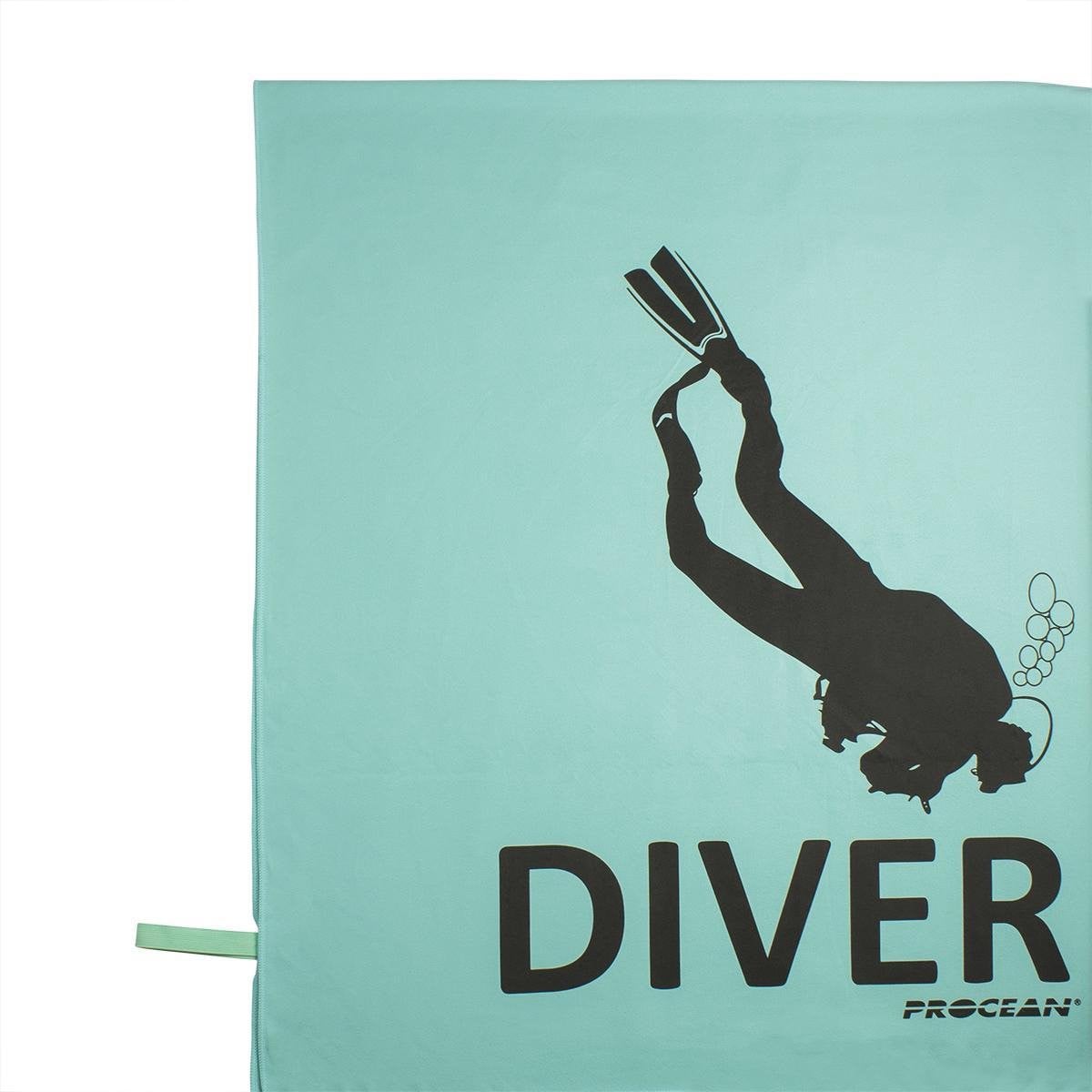 Procean microvezel strandlaken Diver zeegroen voor volwassenen