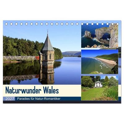 Naturwunder Wales (Tischkalender 2027 DIN A5 quer), CALVENDO Monatskalender