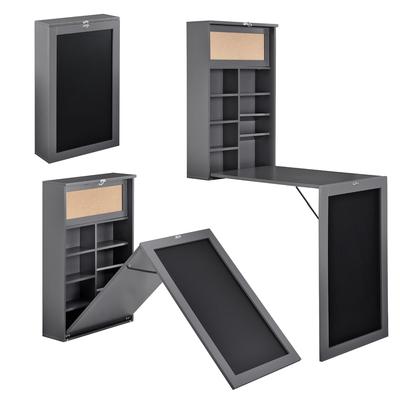 Helloshop26 - Klappbarer Wandtisch Klappbarer Wandschreibtisch MDF 156 cm grau 03_0004359
